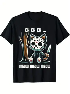 Cat Movie Horror T-shirt Casual Summer Tee