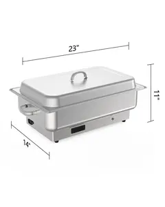 Electric Chafing Dish,Food Warmer and Servers, 2 x 4.5QT Rectangular Half-Size Stainless Steel Chafing Dish Set with Temperature Control Display for Parties, Catering, Festivals