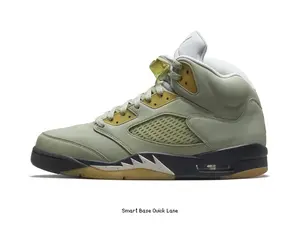 Olive Green Contrast Genuine Leather High Top Sports Shoes Vintage Gum Rubber Outsole Classic Daily Lifestyle Footwear