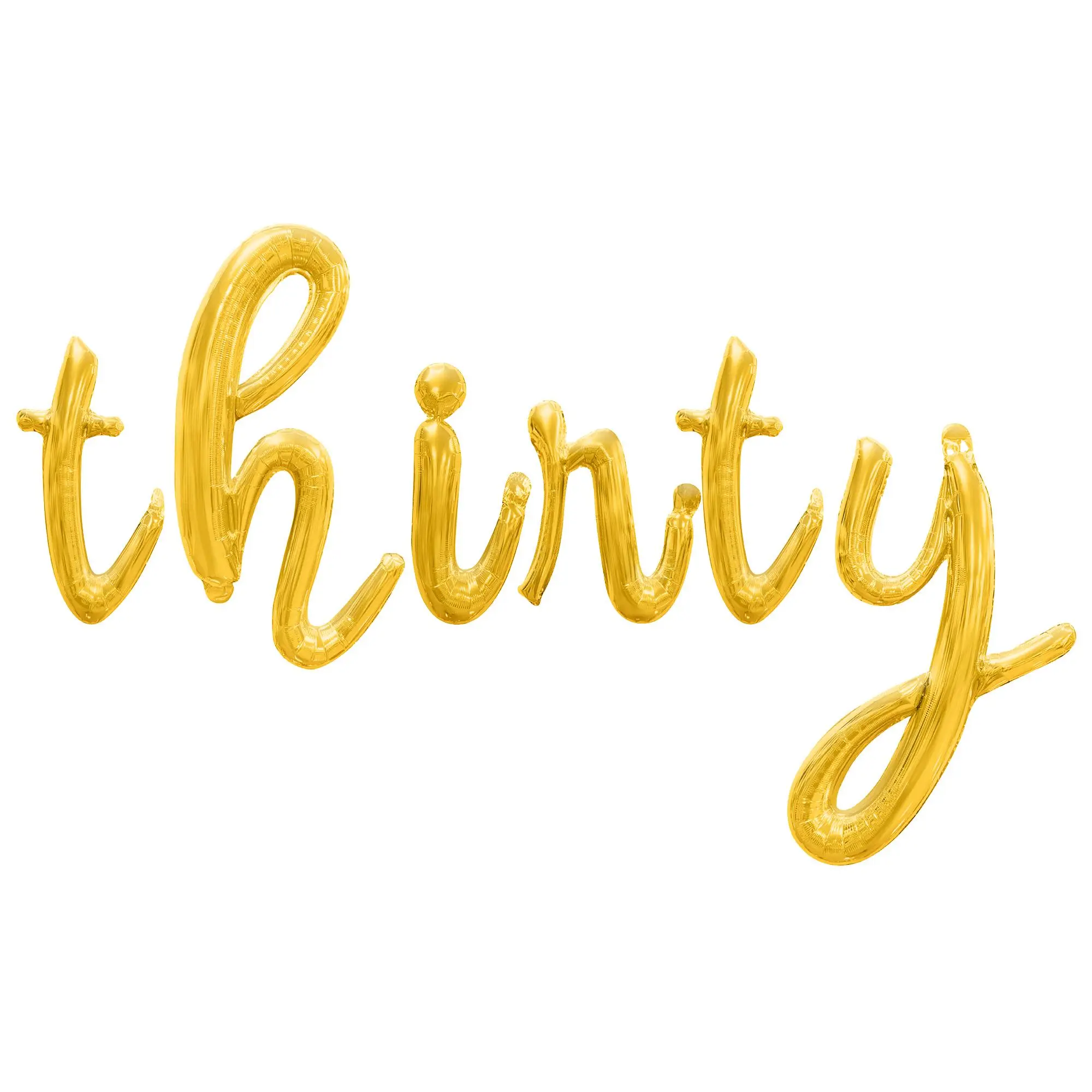 Cursive Script Letter Balloons - THIRTY 16" Inch Alphabet Letters Foil Mylar Balloon 30th Birthday Party Banner