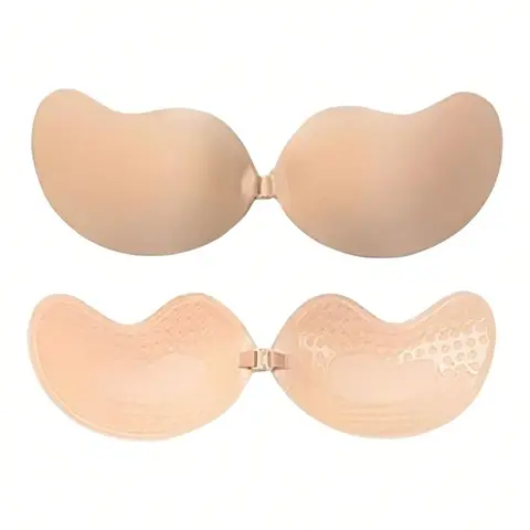 Sticky Wire Free Bra Backless Adhesive Strapless Invisible Push Up Bra, Minimalist Seamless Smooth Self Adhesive Silicone Lingerie for Women, Reusable Nipple Cover Accessories