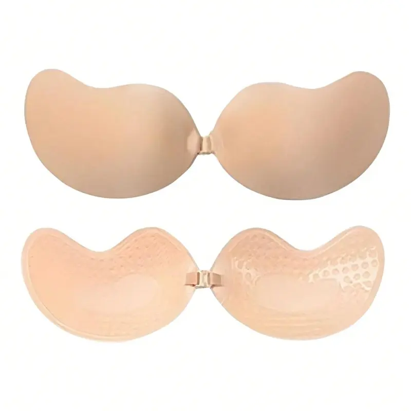 Sticky Wire Free Bra Backless Adhesive Strapless Invisible Push Up Bra, Minimalist Seamless Smooth Self Adhesive Silicone Lingerie for Women, Reusable Nipple Cover Accessories
