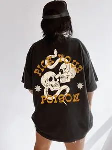 Comfort Color Pick Your Poison Tee UNISEX Comfort Colors Grunge Skull Shirt Moto Edgy Clothes Oversized T Shirt Trending Now Boho Hippie Gothic Clothing
