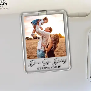 Personalized Unique Gift For Dad, Custom Photo Car Visor Clip, Baby Photo Car Sun Visor, Drive Safe Daddy, 1st Fathers Day Gift For Husband
