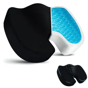 Premium Gel & Memory Foam Seat Cushion for Office Chair, Car Seat & Home – Ergonomic U-Shaped Coccyx Cushion for Tailbone Pain, Sciatica & Lower Back Support – Orthopedic Pressure Relief Pillow, Non-Slip Bottom, Removable Washable Cover