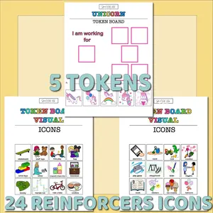 Printable Pink  Kids Token Board | Token Board for Autism or ADHD | Reward Chart for Toddlers | Positive Behavior Reinforcement