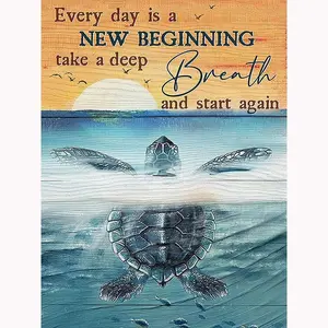 1pc 5D Diamond Painting Kit, Inspirational Turtle Design, DIY Full Drill Embroidery Art, Home Wall Decor, Gift for Beginners and Adults