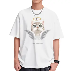 CUTE - CAT 100% Cotton Crew Neck T-Shirt – Lightweight Breathable Summer Tee for Men & Women Classic Tshirt Menswear Streetwear graphic  tee white  tee good  graphic  tees