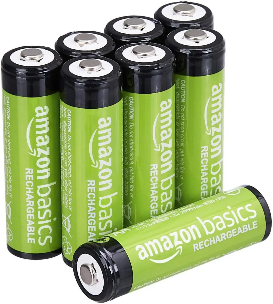 8-Pack Rechargeable AA NiMH Batteries, 2000 mAh, 1.2V, Low Self Discharge, Long-Lasting, Pre-Charged, Recharge up to 1000x Times