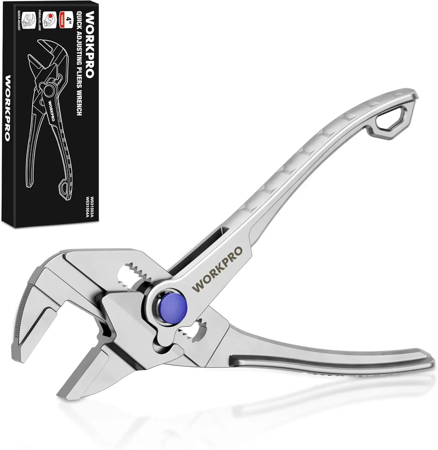 WORKPRO 4-Inch Mini Pliers Wrench, Smooth Jaw Adjustable Plier, High-Toughness Alloy Steel, Anti-Rust Coating, EDC Tool for Tight Spaces