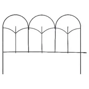 Panacea Black Stalk Border Garden Arch - Outdoor Garden Raised Bed Edging with Triple Edges