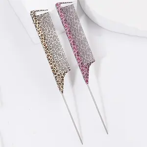 Leopard Pattern Hair Styling Tool Set, Pointed Tail Hair Comb & Hair Stick, Heatless Styling Tool for Women & Girls, Hairdressing Tool, Hair Care Comb, Heatless Styling Kit