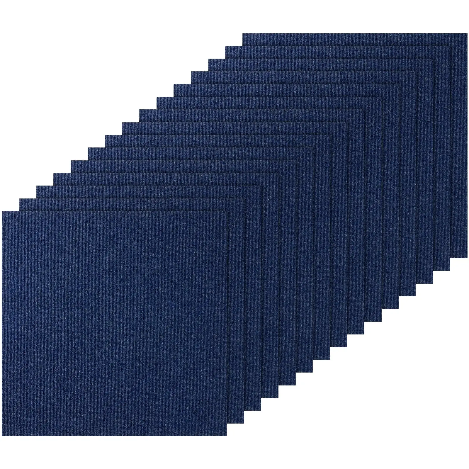 【FathersDayGift】VEVOR Carpet Tiles Peel and Stick, 24" x 24" Squares Self Adhesive Carpet Floor Tile, Soft Padded Carpet Tiles, Easy Install DIY for Bedroom Living Room Indoor Outdoor (15Tiles, Dark Blue)