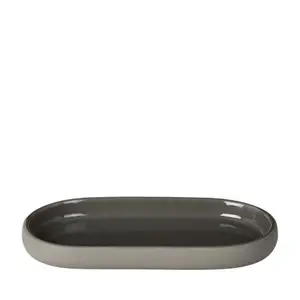 Blomus  Sono Oval Tray - Taupe, Aesthetic, Ceramic, Minimalist