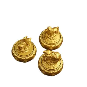 Creative Zodiac Figurines, Rotating to Attract Wealth and Treasure, Decorative Pieces for Living Room, Entryway, Office, Golden Ornaments, Money-Attracting Treasure Bowl, Chinese-Style Collectibles, Creative Souvenirs