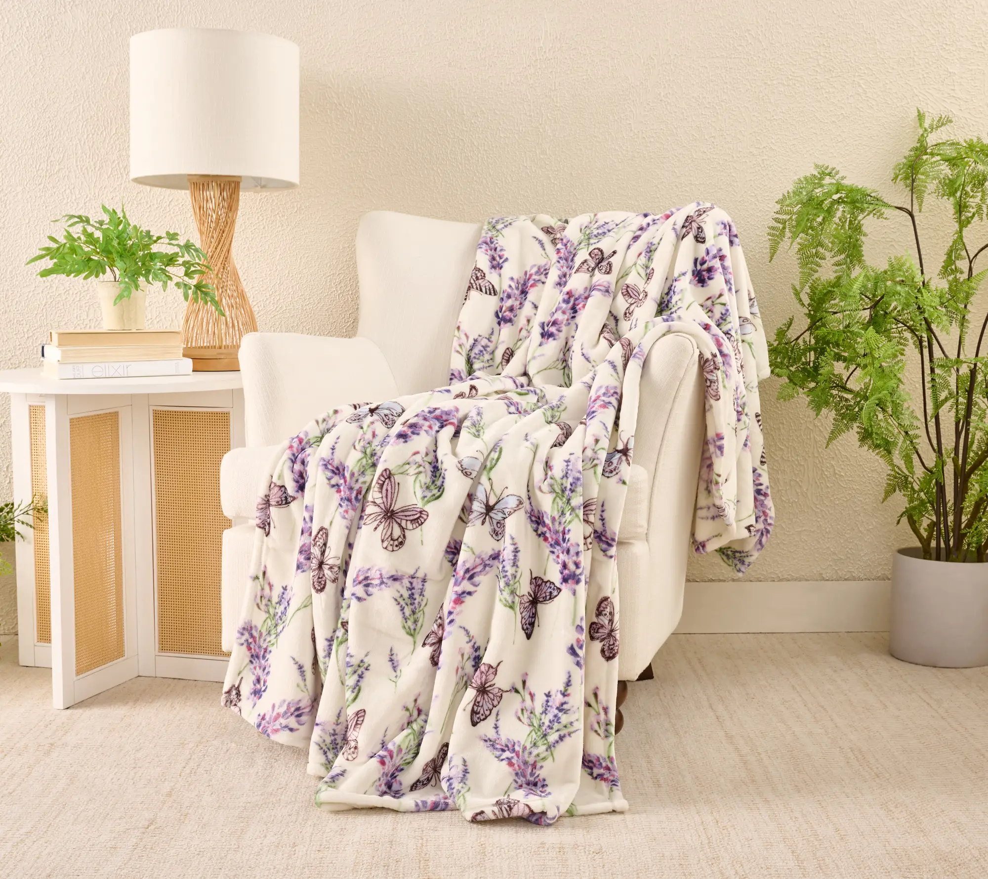 Berkshire 60x80 Velvetsoft Floral Throw in Gift Box Plush Blankets