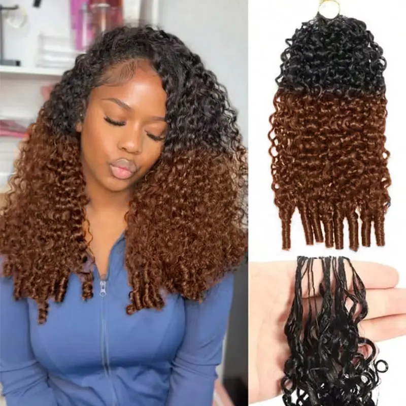 Asteria Hair Feather Crochet Human Hair for Miracle Knots Boho Braids Lightweight #T1B/33 Burmese Curly & #613 Deep Wave Easy Install And Free Crochet Hook
