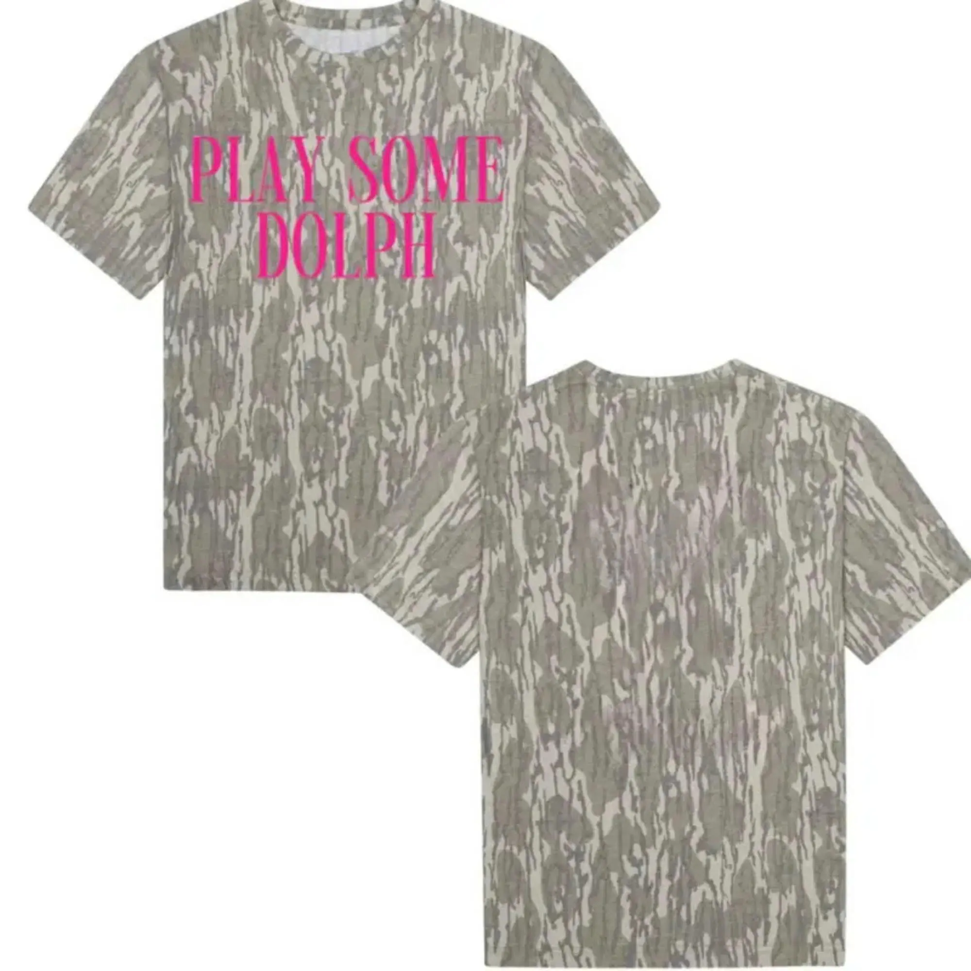 Play Some Dolph Camo Shirt – Washed Bottomland Pink Graphic Tee, Soft Stretch Cotton Unisex T-Shirt