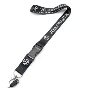 Car Logo Keychain Nylon Neck Strap Key Lanyard Keychain Attachment for Volkswagen Models, Durable Car Accessories & Stylish Design, Perfect Gift Idea