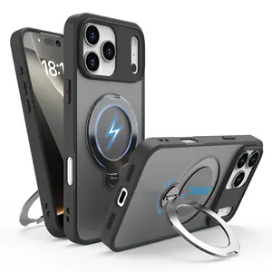 Phone Case: New High-Tech 360-Degree Rotating Magnetic Charging Stand Phone Case, Suitable for iPhone 17/16/15/14/13/12 Pro Max Plus Air 16E