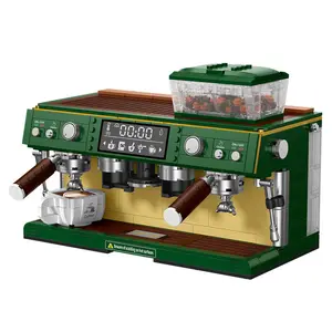 928 Pieces Vintage Coffee Machine Building Blocks Set, Educational Puzzle Toy for Kids, Birthday Christmas Gifts, Miniature Set