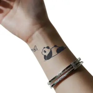 Valentine's Day Couple Matching Panda Butterfly Temporary Tattoo Stickers Magic Tattoos Waterproof Long-Lasting 7-15 Days Herbal Semi-Permanent Tattoos Realistic Tattoo Look Suitable for Arms and Shoulders Fake Tattoos