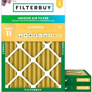 Filterbuy Air Filter for WEN 3410 Air Filtration System (3-Pack), MERV 11 Allergen Defense Pleated Outer Filters for WEN 90243-027-2