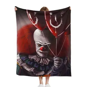 Pennywise Horror Movie Halloween Blanket Ultra-Soft Warm Plush Soft Throw Gifts Lightweight Flannel Blankets for All Season Bed Couch Chair Living Room 80"x60" Large for Men Women