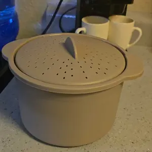 Microwave Rice & Grain Cooker BPA Free – Multi-Use Cooker for Rice, Quinoa, Veggies & Cake Baking – Includes Measuring Cup & Paddle, Heat-Safe Handles