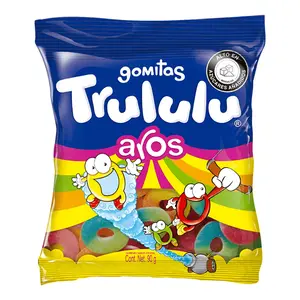Trululu Aros 90g | Colombian Candy Gummy Rings, Assorted Fruit Flavors