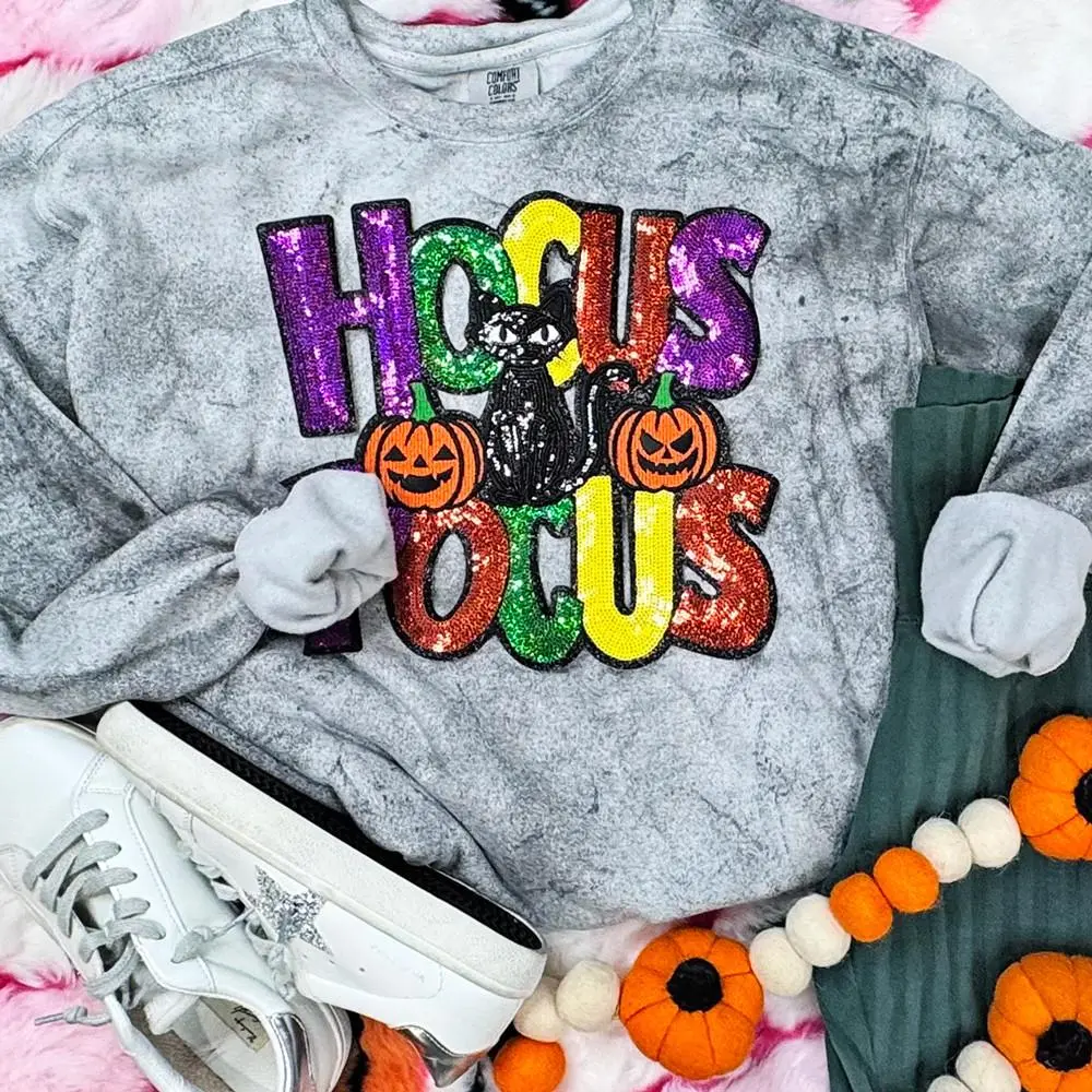Hocus Pocus Black Cat Sequin Patch