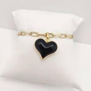 14K Gold laminated heart bracelet 7” inch length
