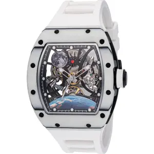 Invicta Men's Watch S1 Rally Interstellar Chrono Skeleton Dial White Strap 49012