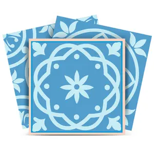 HomeRoots 556427 12 x 12 in. Ocean Blue Mosaic Peel & Stick Removable Tiles
