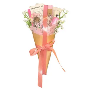 Puzzle Bouquet: Suprise Scripture on the Topic of Patience, Artificial Flowers, Cross Necklace, Floral Cross Keychain, Face mask, eye Mask, hand  lotion + Mini pass-along verse activity.