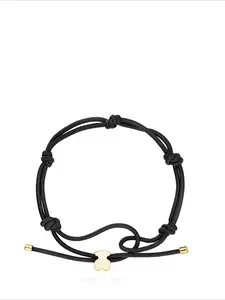New vacuum electroplated gold 316 stainless steel women’s bear bracelet, elastic cord braided women’s fashion bracelet, versatile for daily use, the best gift for Thanksgiving