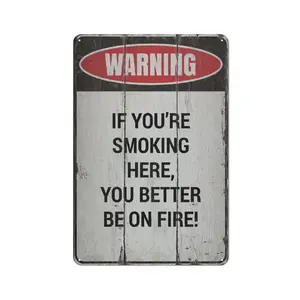 No Smoking Sign, Warning Sign, Smoke Warning Sign, Sign For No Smoking, No Smoking Decor, Smoking Decor, Funny Decor- Vintage Wooden Decor