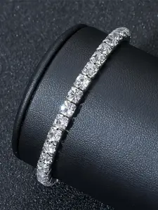 Tennis Bracelet for Women - Sparkling Cubic Zirconia Elastic Stretch Bracelet, Mother‘s Day Gift for Mom, Everyday Stackable Crystal Jewelry