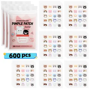 600pcs Acne Patches, Pimple Patches, Hydrocolloid Blemish Stickers, Hypoallergenic Patches, Cute Cat Design, Cover Acne and Imperfections, Facial Skin Spot Stickers