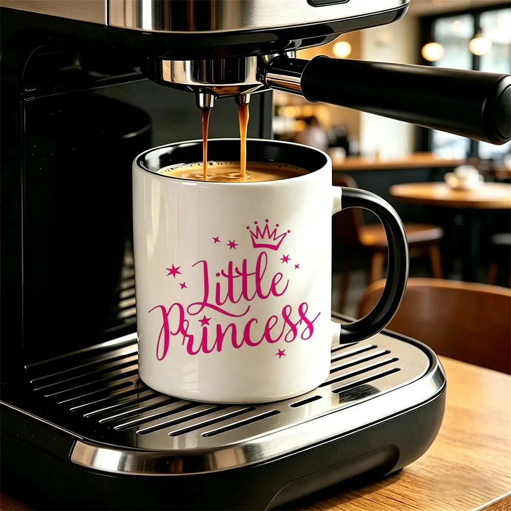 Little Princess Ceramic Mug, Cute Design with Crown & Stars, Inspirational Gift for Girls, Kids, Women, Perfect for Coffee, Tea, Parties