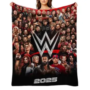 W-WWE Flannel Blanket, Portable Nap Blanket For All Seasons, Warm Multi-Scene Throw, Cozy Home Accessory,Christmas Gift,Fan gift,Gift for man & women,birthday gift Pro Wrestling Merchandise Sports Aesthetic Room Decor Cozy Bedding