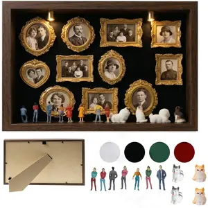 Personalized DIY Silhouette Box Frame Kit - Mini Gold Photo Display & Figurines for Shadow Box |   Wedding/Anniversary/Birthday Memory Collage |   Museum of Home Decor 2026 (D Style)