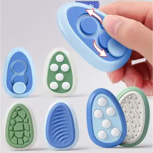 4-Pack Sensory Fidget Stones for Adults & Kids - Mix of Silent & Audible Textures for Stress Relief. Calming Desk Toys for Focus, ADHD, Autism, or Office Anxiety