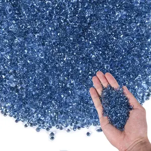 Aquarium Glass Stone Bulk 1 LB Sea Glass Beads Gems Marbles Pebbles Gravel Rock for Aquarium Fish Tank Garden Vase Fillers Succulent Plants Decor Sea Blue