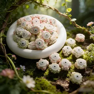 Macaron Color Acrylic Flower Beads, Gradient 3D Flower Pendants, Handmade DIY Keychain Bag Chain Accessories