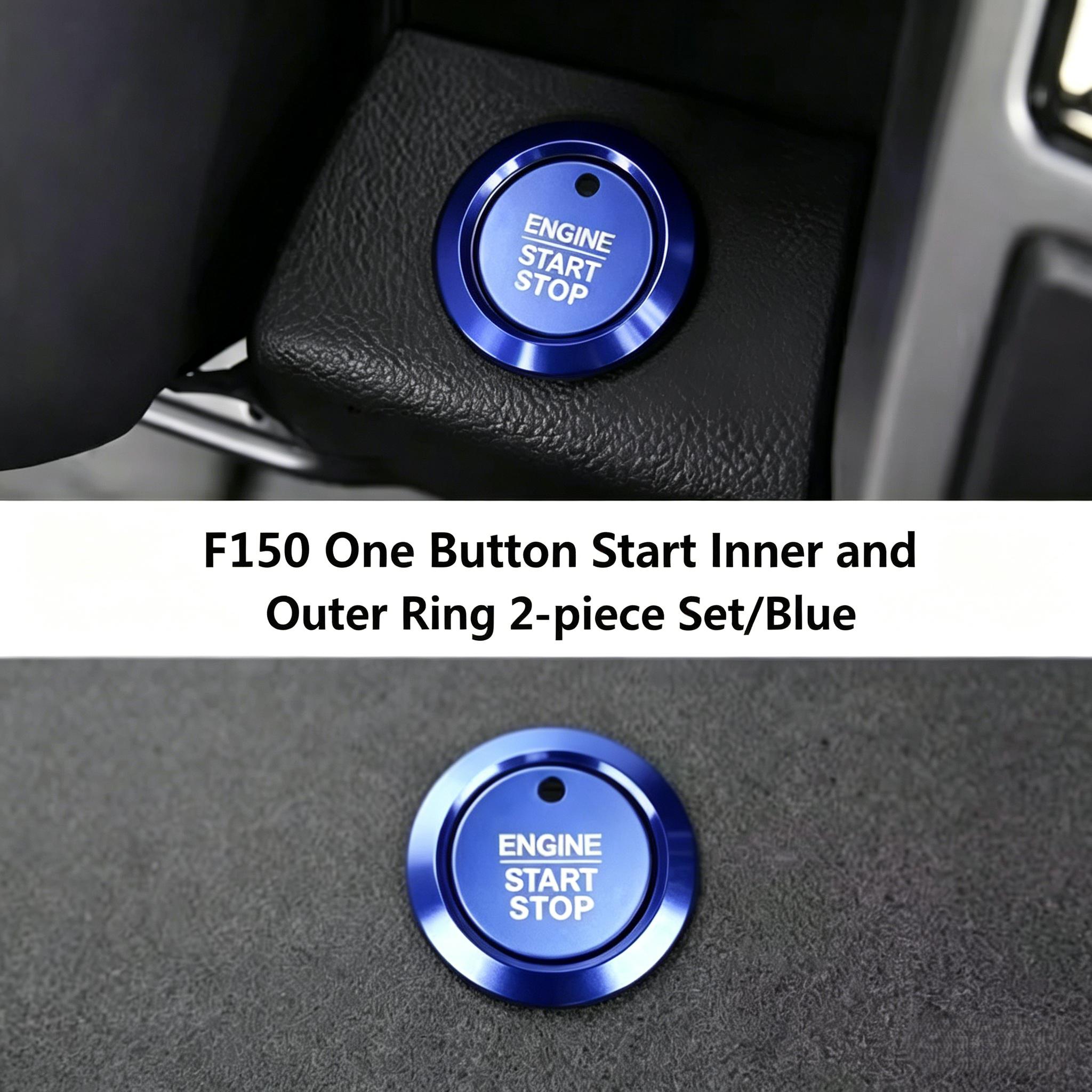 Ford F150 Accessories - Premium Red Aluminum Engine Start Stop Button Cover Trim Custom Fit Interior Mod Easy Peel & Stick Anti-Scratch Upgrade for F150 Owners