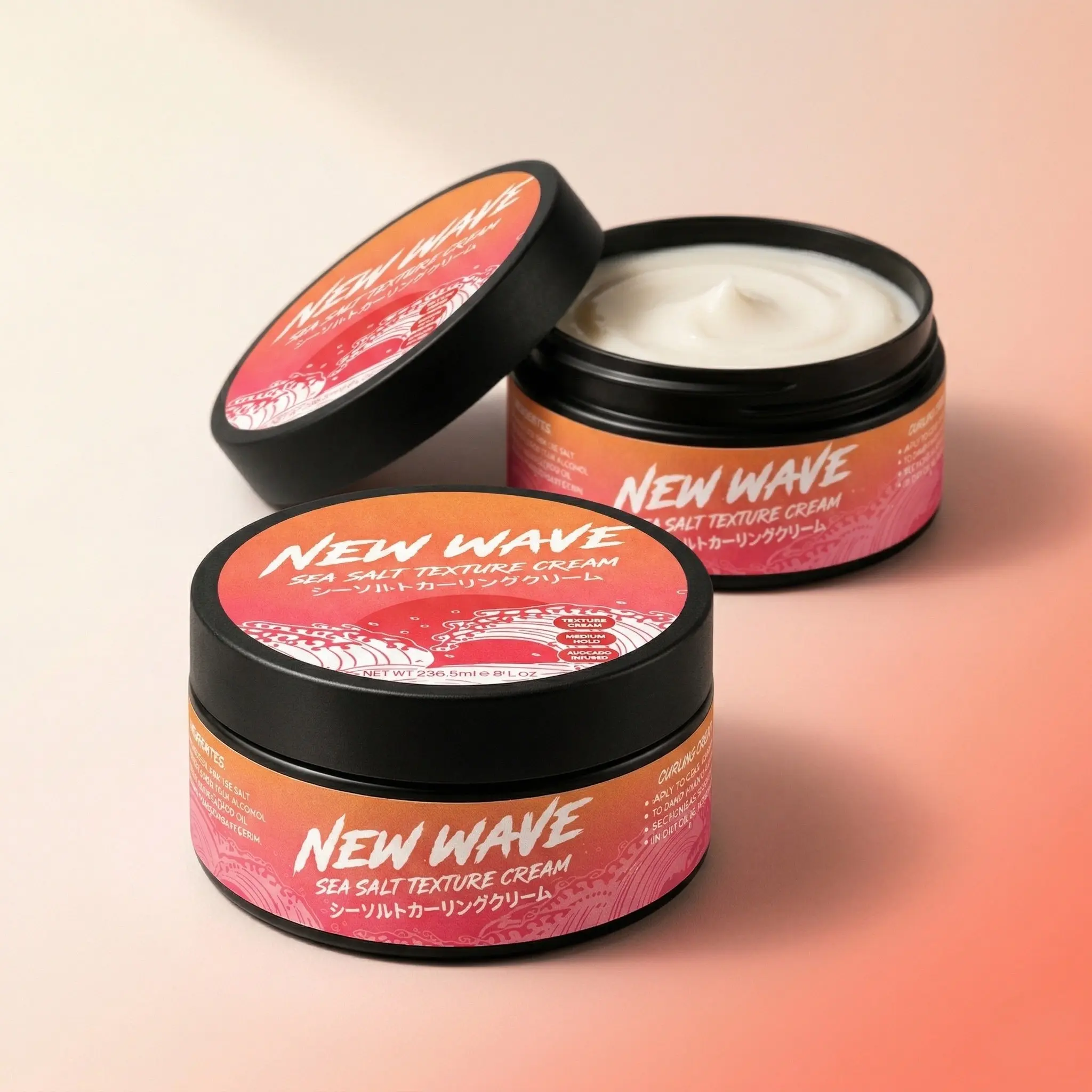 Sea Salt Texture Cream - 150ml Haircare Styling Product with Avocado Oil & Lactic Infusion, Medium Hold for Natural Texture Enhancement & Defining Waves