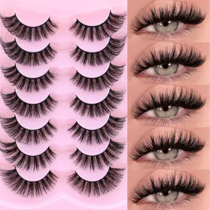 Cat Eye Cross False Eyelashes, Natural Luxurious Look, Exaggerated Style, Realistic 3D Striped Lashes, Fluffy 13-15mm CC Curl