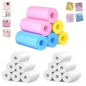 US FBT-3 Color + 1 Black Rolls Instant Camera Refill Paper -  Compatible with Most Instant Cameras for Photos, Study Notes, Art Projects, Memo Printing, Vibrant Color Options, Colorful Packagin