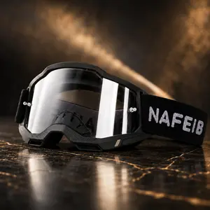 NAFEIB motocross goggles for men, wind and dust resistant motorcycle riding goggles with clear HD lenses